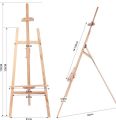 Openness - 175CM Wooden Easel - Artist Adjustable Stand For Canvas Board And Painting. 