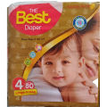 BEST BABY DIAPER SIZE 4-NO LARGE 9-14KG (80-PCS PACK). 