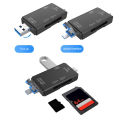 6 in 1 USB 3.0 OTG Card Reader for Secure Digital/TF Cardreaders Splitter Adapter for Mobile Phone Computer. 