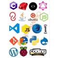 10 Pcs Programming Languages Logo Stickers 5.0 Pack for Laptop Desk Notebook Phone DIY Stickers - JangoMango Store. 