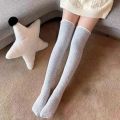 Superman Ruoias Winter Warm Coral Fleece Over-knee High Socks for Women Plush Home Sleep Floor Long Socking Jk Solid Soft Thigh High Fun Sock. 