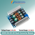 300W 20A DC-DC Buck Converter Step Down Module Constant Current LED Driver Power Step Down Voltage Module Electrolytic Capacitor. 