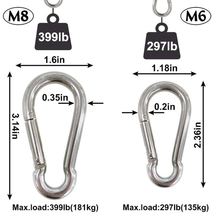 12Pcs Stainless Steel Spring Snap Hook Carabiner, Small Carabiner