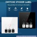 1 Sheet Switch Stickers English Print Self-adhesive Removeable Bathroom No Mark Left Push Button Icon Labels For Home Use. 