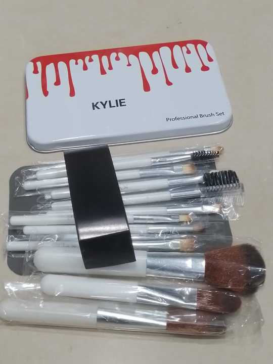 12 Pcs Kylie Professional Makeup Brushes Kit, KYLIE Professional Box for Makeup