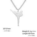 My Shape Karate Men Taekwondo Pendant Necklaces Martial Arts Jiu Jitsu High Kick Sports Charm Chain Stainless Steel Jewelry Gift. 