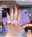 For Vivo Y71 Back Cover with Love Heart Chain Wrist Strap Fashion Bracelet Shiny Plating Bumper Protective Case Silicone Shockproof Mobile Phone Cases. 