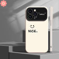 Couples Cute NICE Smile Simple Case For Realme 11 5i C53 C25 C15 C35 6i 8i 5 C25Y C20 C12 C55 C11 C17 C51 C33 C21Y C21 C30 C20A C31 C25s Contrast Window Lens Frame Fashion Solid Color Cover. 