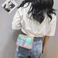 Women Laser Holographic Shoulder Bag Messenger PVC Chain Crossbody Handbags. 