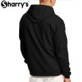 Sharrys Men's Zipper Hoodie Plain Pullover Front zip up Kangro Pocket Hoddie New arrivals Casual Winter Wear  ( Black ). 