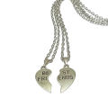 Best Friend Heart Necklace gift for Friends Couples Pair of 2 Locket. 