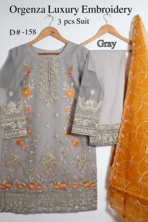 Stylish%20Embroidered%20Kurti%20for%20Women%203%20Piece%20Suit%20with%20Dupatta%20&%20Trouser%20-%20Fancy%20Wedding%20Dresses%20for%20Women%20-%20Image%202