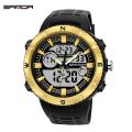 SANDA brand fashion men's electronic watches, trendy multi-function watches, luxury waterproof sports watches. 