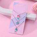 New Kidlove 3pc Girl Necklace Jewelry Cartoon Mermaid hell Dolphin hape Pendant Clavicle Chain Children Gift. 