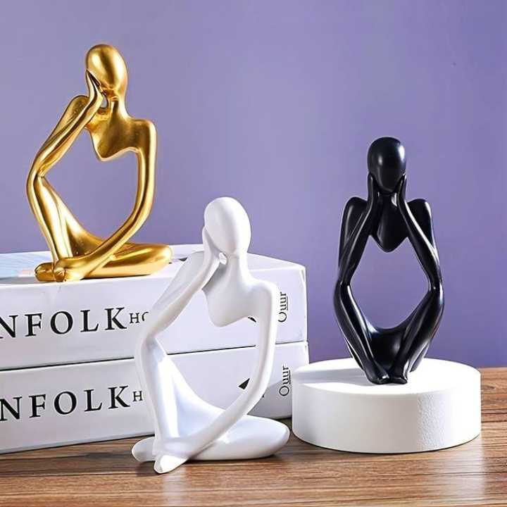 Statue For Decoration,3 Pcs,Nordic Abstract Thinker Statue,Sculpture Decoration, Thinking Human, Decoration Pieces For Home,Decorative Item For Home,Concrete Decoration Pieces,Home Decor Set,Decorative Items For Room,Fancy Decoration Pieces,concrete