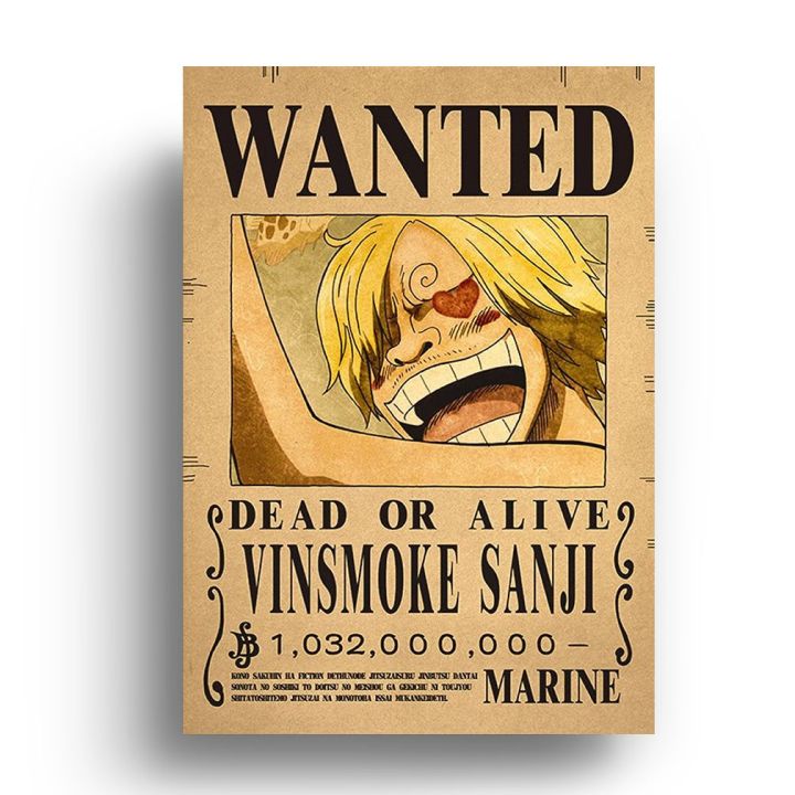 Sanji vinsmoke wanted poster onepiece