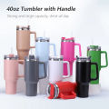 40 oz Insulated Tumbler Thermos Flask with Straw & Lid – Stainless Steel Double-Walled Thermal Mug for Hot & Cold Beverages, Ideal for Travel, Gym, and Outdoor Use . 