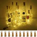 2M Copper Wire LED String lights 20 ASSORTED COLOUR LIGHT WITH BOTTLE STOPPER, LED Battery Operated. 