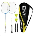 2-Player Carbon Graphite Badminton Racket Set, Full Carbon Fiber Badminton Racquet, New Frame Design Anti-Scratch. 