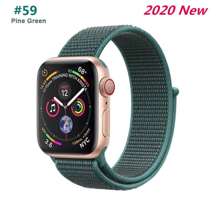 Original Nylon Watch Band for Apple Watch Series 7 6 SE 5 4 3 2 1 Wristband Strap for iWatch 45mm 41mm 44mm 40mm 42mm 38mm Sport Loop Bracelet Belt Accessories Replacement for Smart Apple Watch
