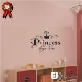 Size : 1.5 X 1 Feet - The Princess OR Prince Sleep Here Self Adhesive Wall Sticker for Children Kids Boy Girl Bed Room Decoration Interior Home  Decor Lovers -  Black Color- rising arts. 