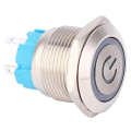 2pcs 12~24VDC Push Button Switch 19mm Round 4PIN Self Reset with Light Power Pattern. 