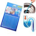 Drainage Block Remover Cleaning Rod Pipes for Toilet Bathtub and Kitchen Drain Cleaning. (1 Packs of 12 Sticks). 