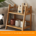 Kitchen spice rack Bamboo 2 tier Multipurpose organiser shelf. 