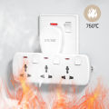Lencent 3 in 1 Universal Plug Extension Wall Plug with Individual Switches, 3 Outlets, Multi Plug Outlet, Power Plug Adapter, Multiple Socket Charger Extension for Home, Office, Travel. 
