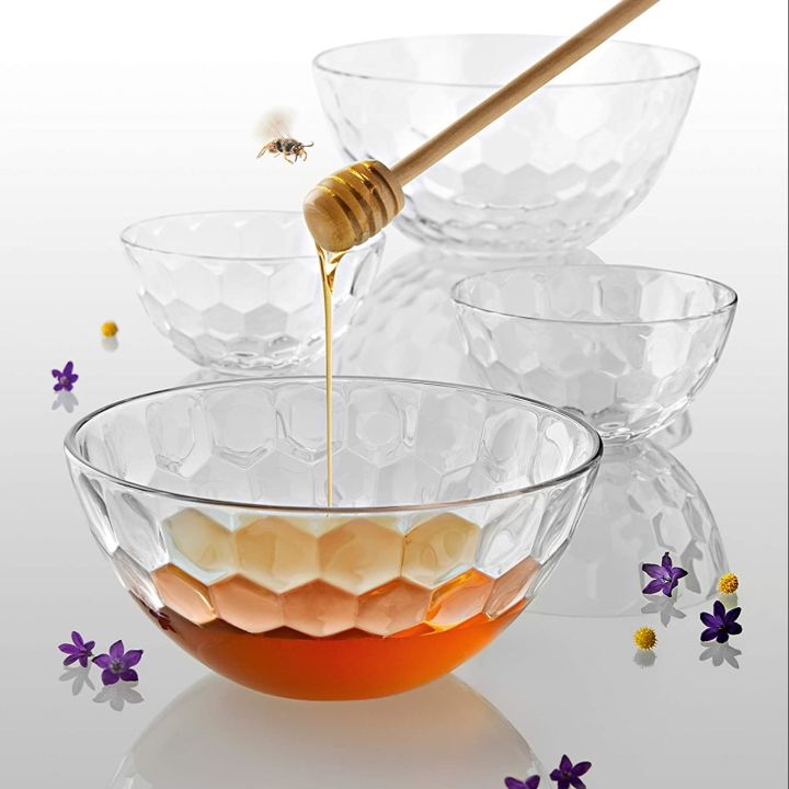 Bowl Set Ice-cream High Quality Crystal Clear Glass Fruit Bowl Trifle Salad Desert (6pcs)