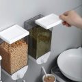 plastic grain storage box for kitchen | wall storage box | wall mounted Grain Storage Box | 1500ml Transparent Body Eco-Friendly. 