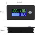 Battery Capacity Monitor,10-100V Battery Meter, 12V 24V 48V Percentage Voltage Fahrenheit Temperature Indicator Meter - black. 
