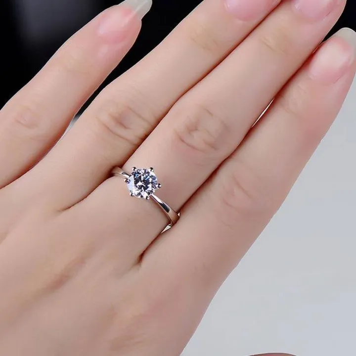Elegant%20Beautiful%20Trendy%20Zircon%20Six%20Claws%20Platinum%20Plated%20Copper%20Ring%20For%20Girls%20-%20Image%204