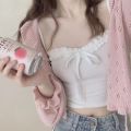 Camisole Womens Summer Elegant All-match Simple New Chic Female Vintage Soft Bow Japanese Style Solid Daily Fashion Leisure. 
