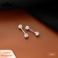 Carat Ear Studs Screw Back Dazzling Cubic Zirconia Female Stud Earrings. 