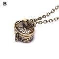 Vintage Cremation Urn Jewelry Hair Ashes Brass Necklace Pet Keepsake Pendant. 