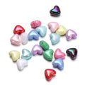 St. kunkka 50Pcs UV Colorful Heart Acrylic Beads Perforated Peach Heart Beads For DIY Jewelry Making Bracelet. 