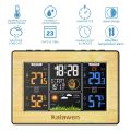 Kalawen (PT201B/QZ201) Wireless Weather Station, Digital Color Weather Station with Outdoor Sensor, Digital Alarm Clock, Calendar,Temperature, Humidity Monitor, Weather Forecast for Home Bedroom Garden,. 