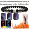 Anti-Swelling Black Obsidian Energy Stone Anklet Adjustable Weight Loss Magnet Bracelets Anklet for Women Men. 