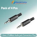 3.5mm Audio jack Connectors Plug Male Wire connector interface Audio Conector with Black Plastic LX1 Housing for Mobile Phone, Portable Music Players and Speaker. 