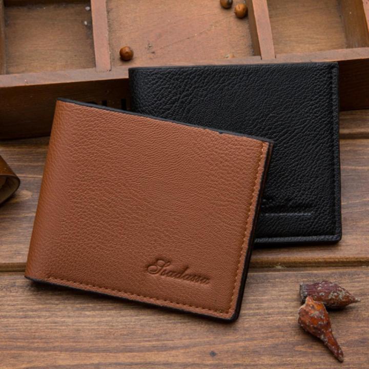 New Creative Men's Wallet PU Leather Business Style Man Card Holders Short Retro Fashion Zero Purses Credit Card Clips Cleasure