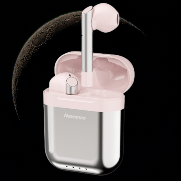 Latest_ Launch Newmine R7 Bluetooth Earphone True Wireless Headset with Charging Cabin Sport Stereo Built-in Microphone Touch Earbuds, 3 Color available