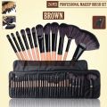 Pearlin 24 Pieces Makeup brushes - Professional Eye and Face brushes set with leather bag - Foundation brush - Eyeshadow brushes set. 