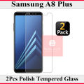 Premium 2 Pack Tempered Glass Screen Guard For Samsung Galaxy A8 Plus - Front Display Protector. 