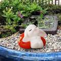 Chinese Style Rabbit Statue Small Bunny Figurine Sculpture for Table Year Decoration , 2.6cmx3.7cm. 