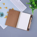 Combination Journal Diary Notepad for Office School Supplies Creative Metel Spiral Coil Notebook Business Kraft Notebook. 