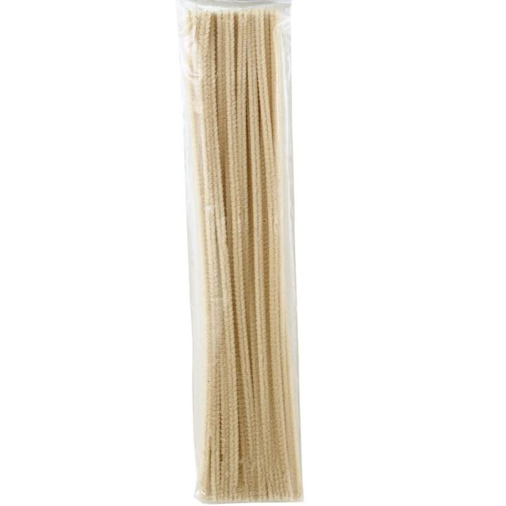 Pack of 50 - Skin (Light Brown) Pipe Cleaner velvet Sticks