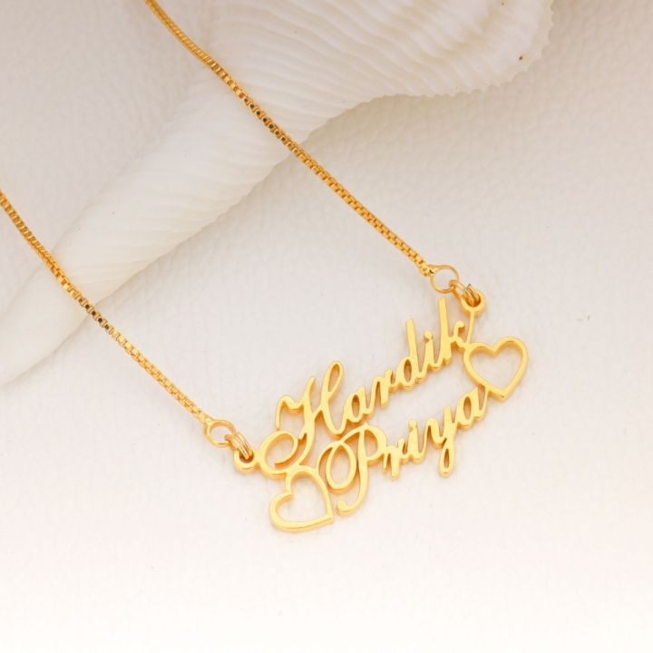 Hollow Love Couple Name Necklace Best for gift