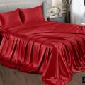 Silk Bedsheet Plain King Size, 3 Piece Printed Fancy Silk 1 Bed Sheet King Size with 2 Silk Pillow Covers, Silk Bed Sheet King Size Fancy has Soft and Luxurious Feel. 