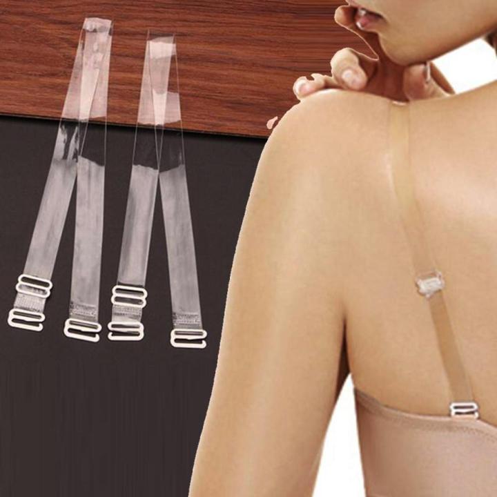 Invisible Adjustable Silicone Bra Straps – Anti-Slip Transparent Design, One Size